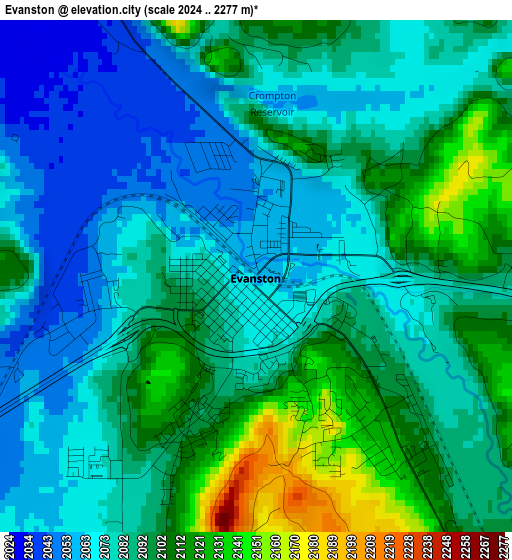 Evanston elevation map