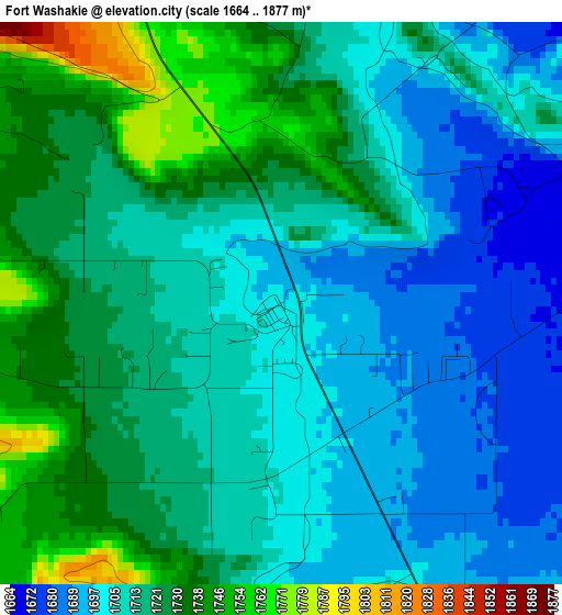 Fort Washakie elevation map