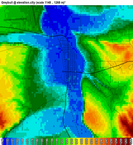 Greybull elevation map