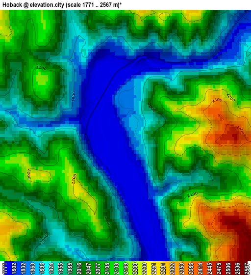 Hoback elevation map