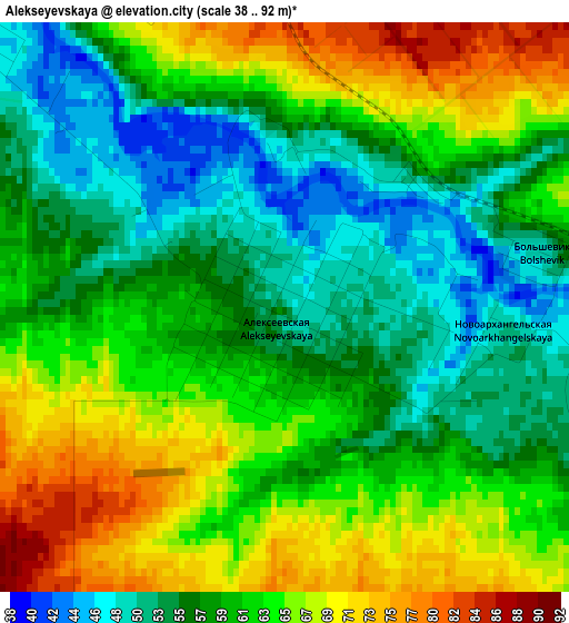 Alekseyevskaya elevation map