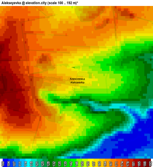 Alekseyevka elevation map