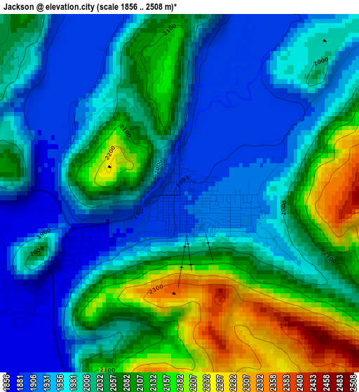 Jackson elevation map