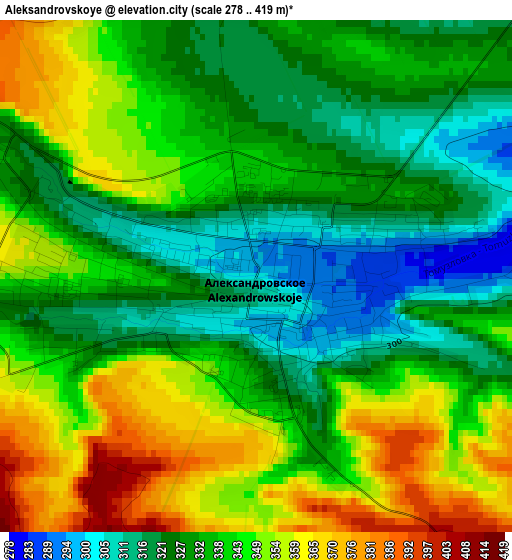 Aleksandrovskoye elevation map