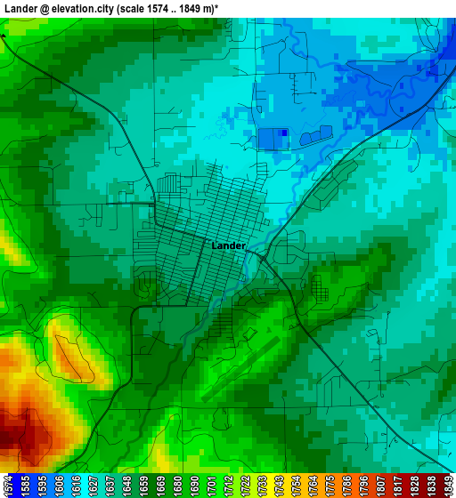 Lander elevation map