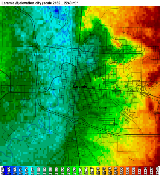 Laramie elevation map