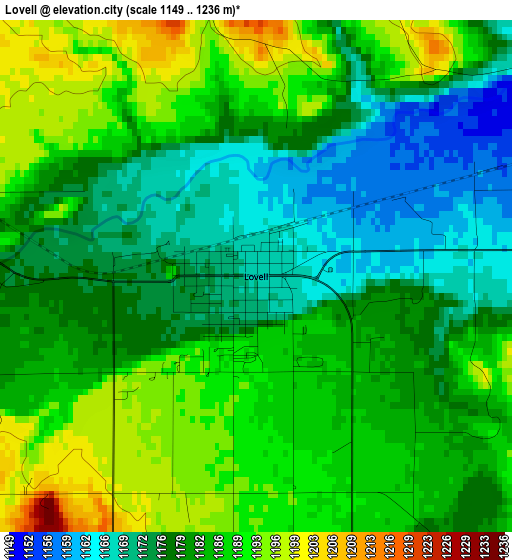 Lovell elevation map