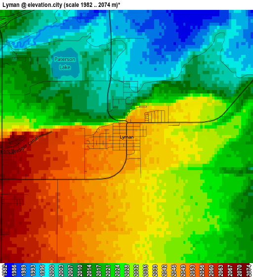 Lyman elevation map