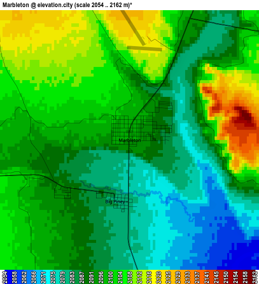 Marbleton elevation map