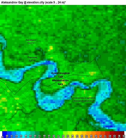 Aleksandrov Gay elevation map