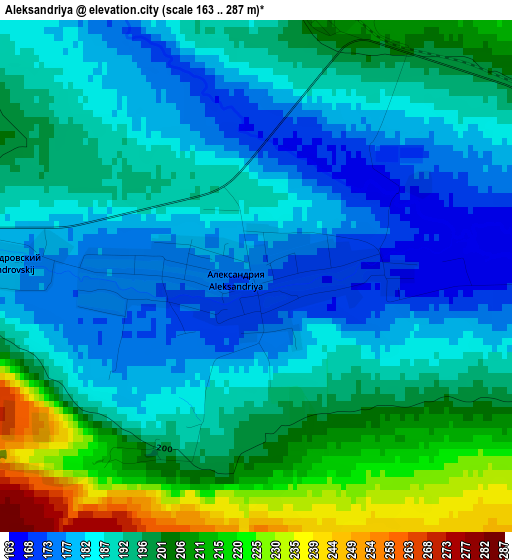 Aleksandriya elevation map