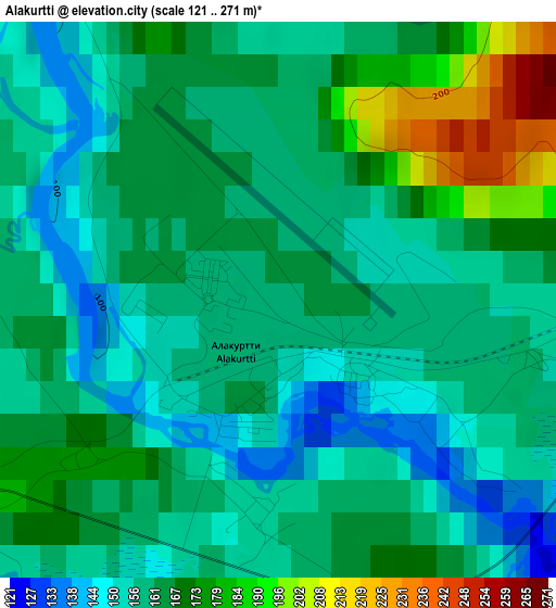 Alakurtti elevation map