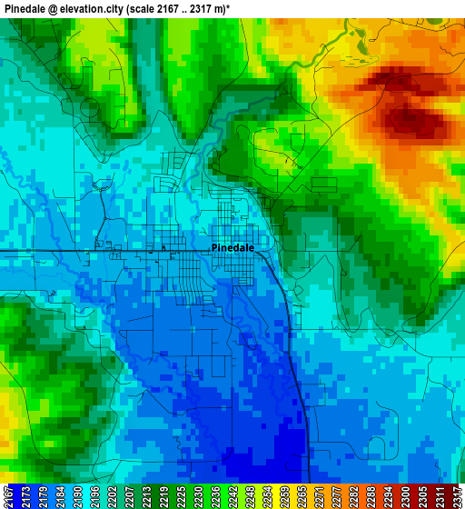 Pinedale elevation map