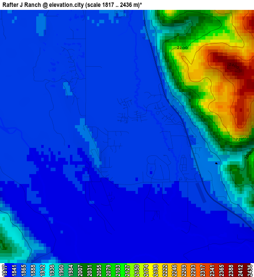 Rafter J Ranch elevation map