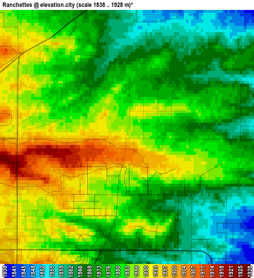 Ranchettes elevation map