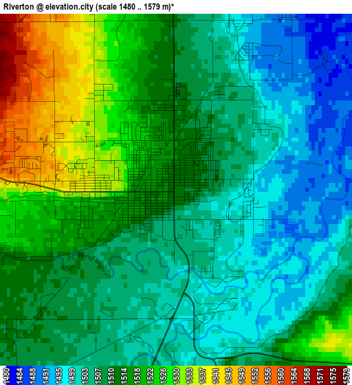 Riverton elevation map