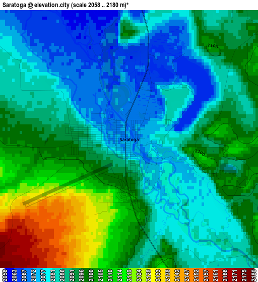 Saratoga elevation map