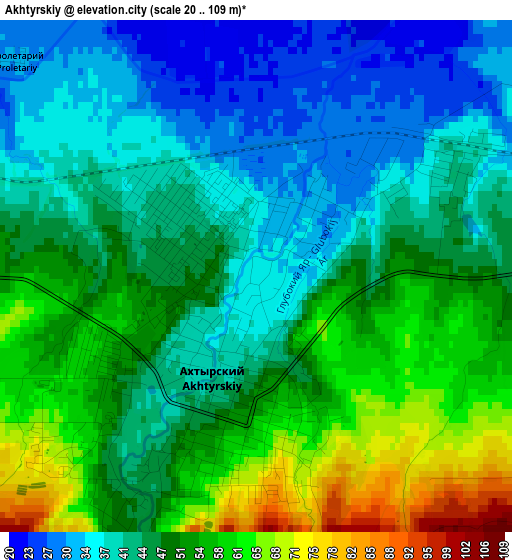 Akhtyrskiy elevation map