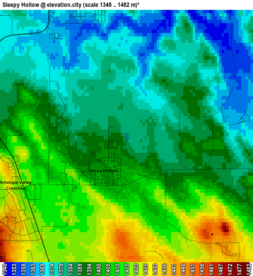 Sleepy Hollow elevation map