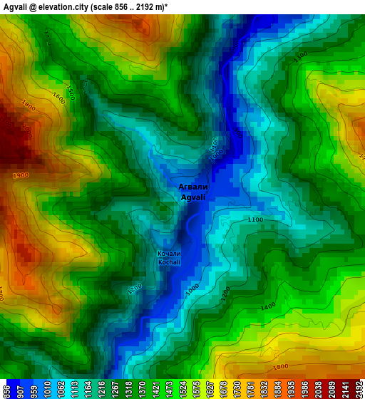 Agvali elevation map