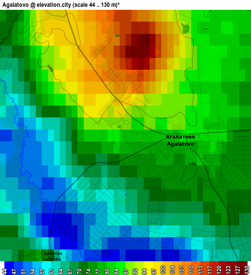 Agalatovo elevation map