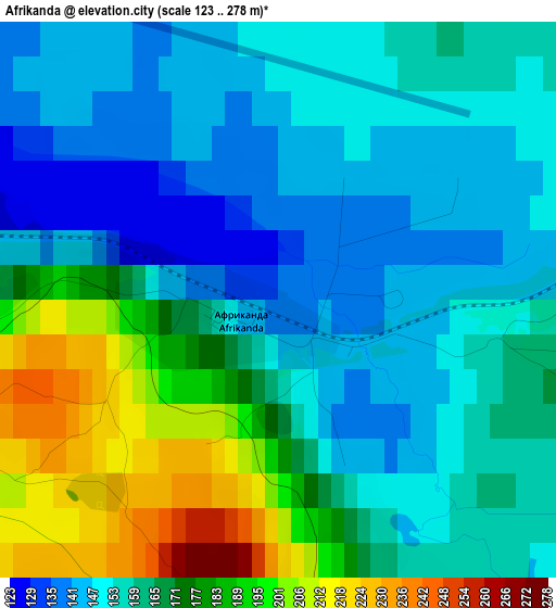 Afrikanda elevation map