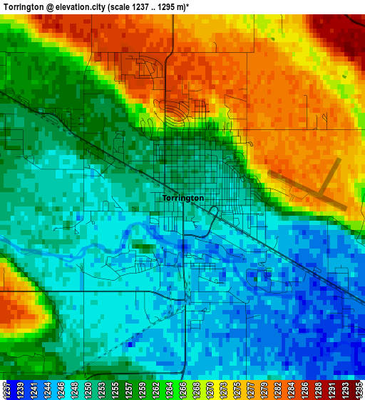 Torrington elevation map