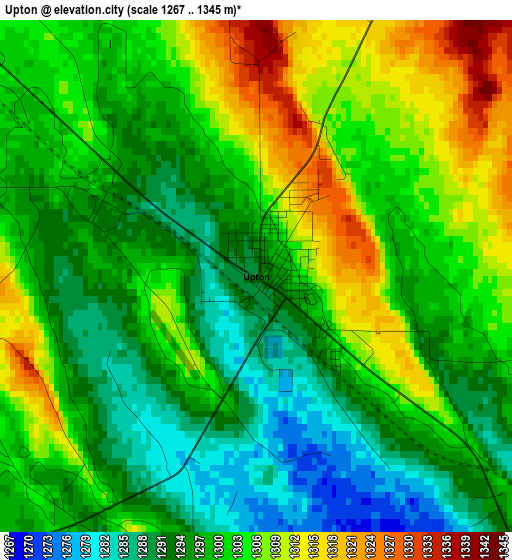 Upton elevation map