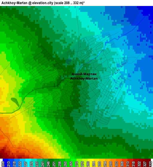 Achkhoy-Martan elevation map