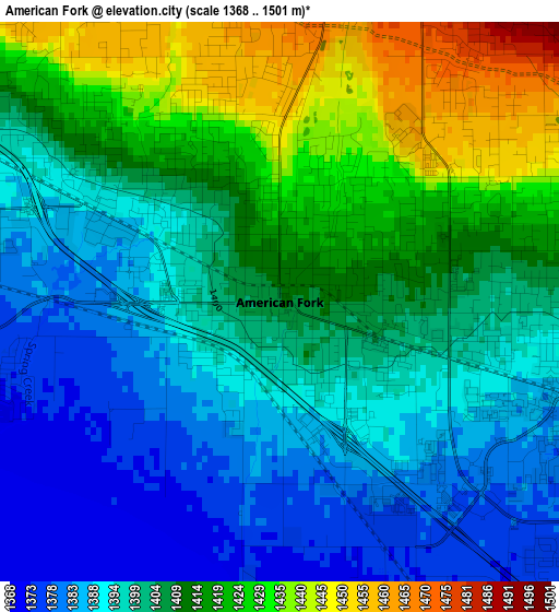 American Fork elevation map