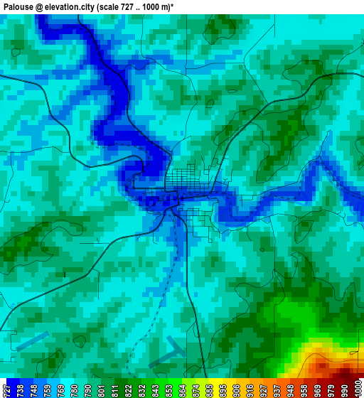 Palouse elevation map