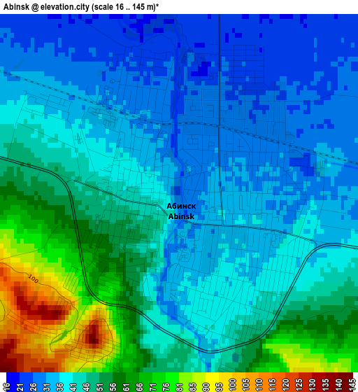 Abinsk elevation map