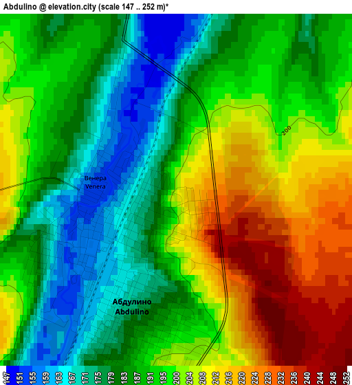 Abdulino elevation map