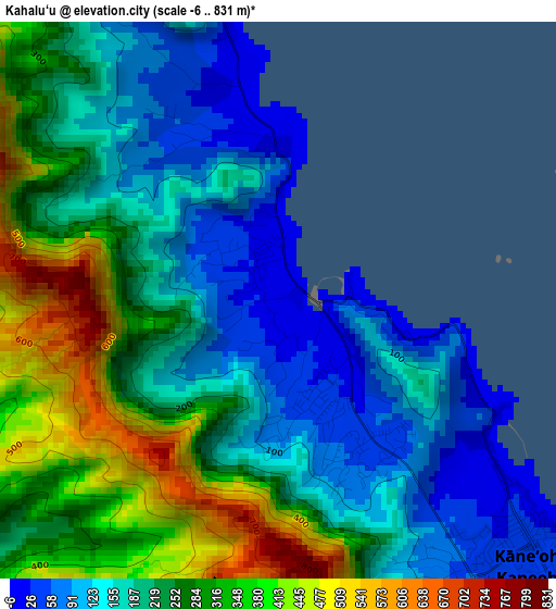 Kahalu‘u elevation map