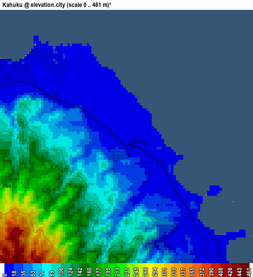 Kahuku elevation map