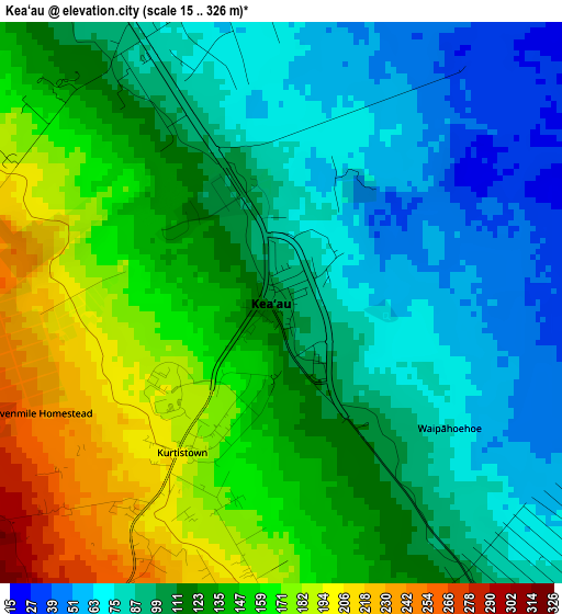 Kea‘au elevation map