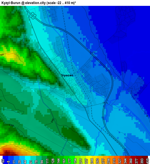 Kyzyl-Burun elevation map