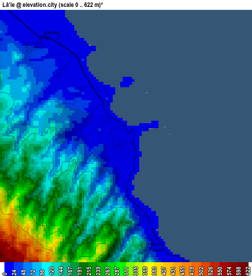 Lā‘ie elevation map