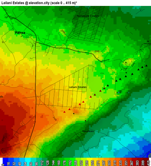 Leilani Estates elevation map