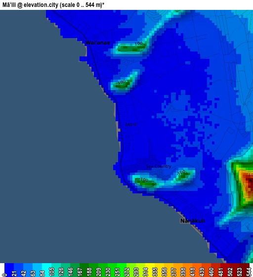 Mā‘ili elevation map