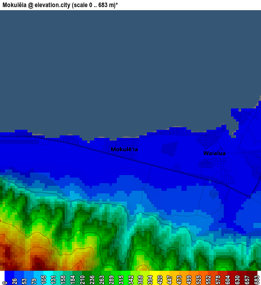 Mokulēia elevation map