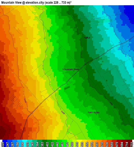 Mountain View elevation map