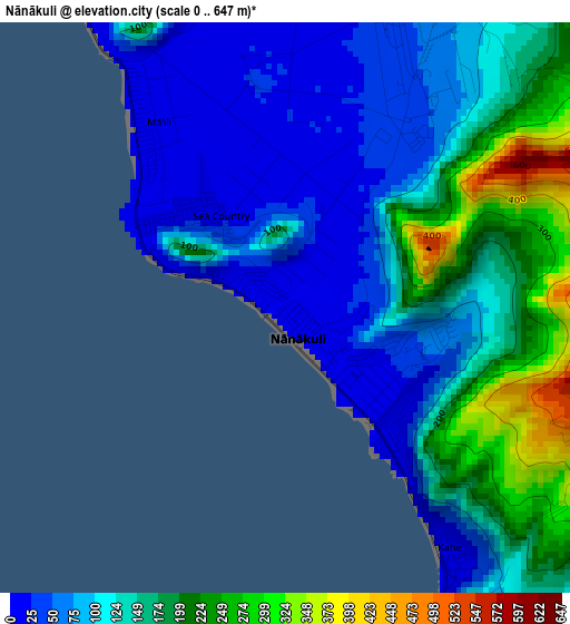 Nānākuli elevation map