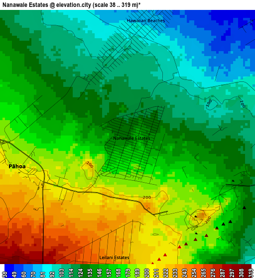 Nanawale Estates elevation map