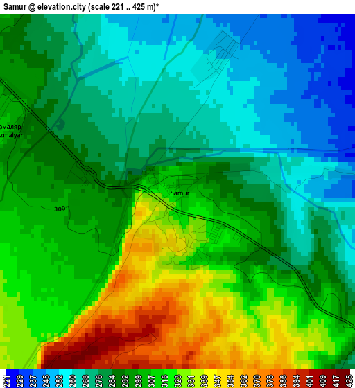 Samur elevation map