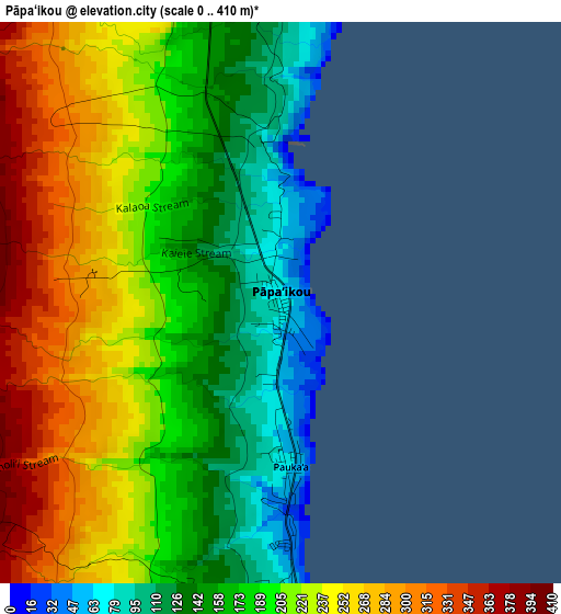 Pāpa‘ikou elevation map