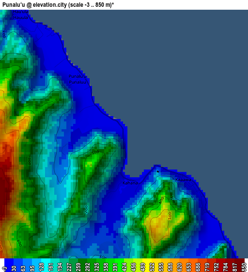 Punalu‘u elevation map