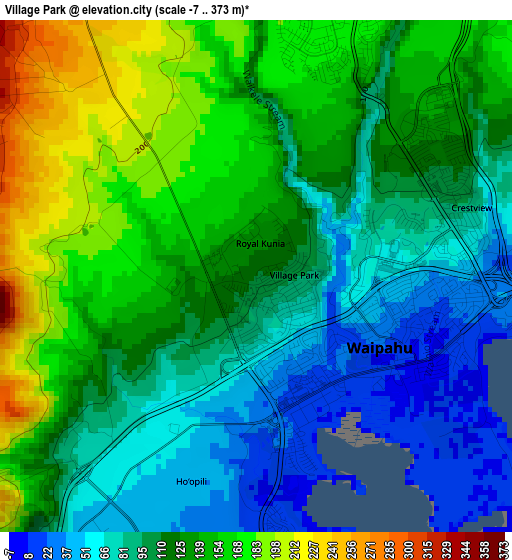 Village Park elevation map