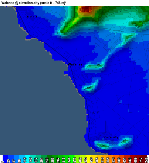 Waianae elevation map