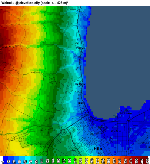 Wainaku elevation map